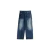 Jeans Yuyi Vintage Lavado Relaxado Olho de Gato Perna Larga para Mulheres, Calça Longa Estilo Hot Girl Perna Reta Outono CXY3890