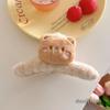 Bonita horquilla de peluche de oso de dibujos animados para otoño e invierno, nueva y dulce pinza de pelo de tiburón para la parte posterior de la cabeza de la niña, accesorios para el cabello, tocados