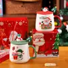 Taza de Temperatura Constante Navidad Dibujo Animado Creativo Papá Noel Taza de Cerámica Roja de Internet Taza de Agua Linda Ceremonia de Acompañamiento Transfronteriza de Amazon