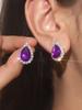 Machica Aretes Colgantes Simples Combinables con Todo de Pedrería AB para Mujer Aretes Elegantes de Diseño Nicho de Alta Gama Aretes