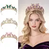 Corona de Novia Transfronteriza Aleación Pedrería Fiesta de Cumpleaños Tiara Princesa Accesorios para el Cabello de Niños Pedrería Tocados de Boda En Stock
