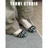 Zapatos planos retro de punta redonda y escote bajo de moda para mujer, cómodos y suaves zapatos de ballet, zapatos de cuadros tipo Mary Jane con suela blanda para ir al trabajo