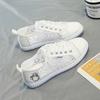 Sapatos Brancos para Mulheres 2026 Novo Verão Estilo Fino Sapatos de Malha Rasa com Renda para Mulheres Respiráveis de Solado Plano para Mulheres A05