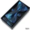 Caja de Regalo Nueva de Lujo para Hombre Lista para Usar Conjunto de Corbata de Moño Pañuelo Cuadrado Gemelos Accesorios de Moda para Vestir Formal de Negocios Regalo