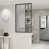 Pantalla de vidrio para baño de acero inoxidable minimalista moderna, media pared, separación de área seca y húmeda, sala de estar, arte en hierro, aleación de aluminio, pantalla plegable