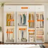 Armario de Acero de Gran Capacidad para Dormitorio del Hogar Nuevo Estilo 2026 Armario para Ropa Estilo Crema Almacenamiento Habitación Infantil Habitación de Alquiler Armario