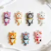 Gran oferta de simulación de gato, crema de pegamento, accesorios de resina para bricolaje, lindo gatito de dibujos animados, colgante de animal, accesorios de joyería