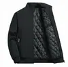 Estilo clásico popular, engrosado y forrado de felpa, cuello alto ejecutivo, chaqueta engrosada y forrada de felpa, abrigo de hombre para primavera y otoño