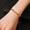 Pulsera de Mujer Popular Transfronteriza Cruz Colorida Zircón Siete Colores Joyería de Mano Verano Versátil de Alta Gama