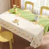 Toalha de Mesa Desenho Animado, Sem Lavagem, Impermeável, À Prova de Óleo, Resistente ao Calor, Estilo Dopamina Creme, Toalha de Mesa Retangular, Protetor de Mesa, Chá