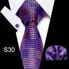 Corbata azul de tres piezas para hombre, corbata formal, suministro directo de fábrica, transfronterizo