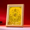 "Fortuna" Adorno de Marco de Fotos con Carácter y Bagua, Nuevo Estilo Chino, Exhibición de Mesa de Lingote de Oro y Moneda de Cobre, Decoración del Hogar para Atraer Riqueza y Buena Suerte, Artesanía Decorativa