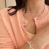 Collar Lazo de Plata Roto Plata de Ley s925 Tejido a Mano Cadena Clavícula Nuevo Primavera/Verano 2024 N0234