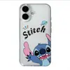 Capa de Celular Transparente Stitch para iPhone 16 Adequada para Apple 17 Promax Desenho Animado 14 Pro 13 Transfronteiriça 15 Macia