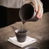 Taza lateral de hierro esmaltado chapada en oro Mar de Té juego de té kung fu hecho a mano estilo japonés vajilla de té de gres vintage Taza pública Taza uniforme