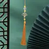 Abanico de Bambú Verde Mariposa Colgante de Borla Estilo Nuevo Estilo Antiguo Accesorios Hanfu Estilo Étnico Broche Qipao para Mujer Borla de 13 cm