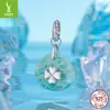 Pingente Original Azul da Sorte Amazonita Yinziyun Prata Esterlina S925 com Contas Pingente de Energia Positiva Acessórios de Joias