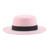 Sombrero de Copa Plana de Estilo Británico Clásico Combinable para Mujer Sombrero de Lana para el Sol Sombrero Protector Solar Sombrero de Fotógrafo Callejero de Vacaciones Sombrero de Caballero Comercio Exterior al por Mayor