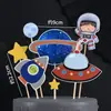 Decoración de Pastel Estilo Ins Astronauta Creativo Adornos Pequeños Oficina Mini Hombre Espacial Lindo Escritorio Decoración para Hornear