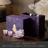 Juego de Té de Porcelana Kung Fu con Color Esmaltado, Tazón de Cerámica de Tres Piezas con Tapa, Taza de Té, Taza de Maestro, Taza de Té Decorada con Flores Hecha a Mano