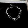 Pulsera Flor de Circonita de Doble Capa Electrochapada en Oro Real de 18K Estilo Coreano Ins Elegante Pulsera Joyería de Lujo Ligero Alto Grado Temperamento