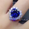 Collar de anillo abierto con forma de corazón de amor con incrustaciones de zafiro Zhenrong, colgante de compromiso de lujo con temperamento para mujer, venta al por mayor
