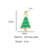 Exclusivo de Natal Transfronteiriço Aço Inoxidável Banhado a Ouro 18K Joias com Óleo Gotejante Acessórios DIY Pingente de Desenho Animado Papai Noel Pingente