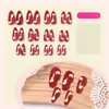 Día de San Valentín Ojo de Gato Uñas Portátiles Forma de Almendra Roja Manicura Patrón de Amor Color Sólido Hielo Transparente Uñas Postizas Portátiles