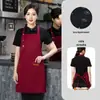 Avental com Logo Personalizado Impresso, Impermeável, Resistente a Óleo, Adequado para Estúdios de Arte, Lojas de Chá com Leite, Restaurantes Ocidentais e Confeitaria, Disponível para Atacado, Cor Sólida, Design Simples
