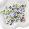 10 Contas de vidro coloridas de flor de cinco pétalas Brincos artesanais DIY Acessórios para cabelo Pulseira Acessórios decorativos