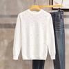 Outono e inverno Nova marca de moda europeia Estrelado strass quente gola redonda suéter de manga comprida masculino slim camisa de base