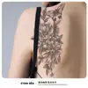 Adesivos de tatuagem semipermanente à base de ervas, tatuagem floral para o braço com peônia e flores simples, à prova d'água, duradoura, realista, tatuagem de suco de ervas frescas