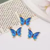 Aleación Goteo de Aceite Mariposa Colorida Joyería Accesorios Hecho a Mano DIY Llavero Aretes Collar Colgante Pequeño Colgante Accesorios