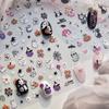 Pegatinas para Uñas Repujadas Transfronterizas, Pegatinas Populares para Uñas Estilo Oscuro, Pegatinas para Decoración de Uñas de Calabaza de Halloween