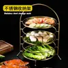 Estante de Exhibición de Platos de Fruta de Acero Inoxidable Estante de Almacenamiento de Platos para Restaurante de Barbacoa Coreana Plato para Tarta Bandeja para Postres Tres Niveles Cinco Niveles