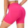 Shorts Aliexpress Transfronteiriços Tk Europeus e Americanos Calças de Yoga de Cintura Alta Femininas Pêssego Manga Curta Esportes Fitness Secagem Rápida Levanta Bumbum