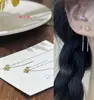 Explosões de Primavera de 2025 Temperamento Íris Azul Linha de Orelha Simples Moda Feminina Versátil Brincos Personalizados de Alta Qualidade