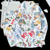 Pijama pequeño de estilo universitario con dibujos de crayones, nuevo estilo japonés, ropa de casa de manga larga de otoño, traje de mujer, venta al por mayor