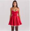 2025 Transfronterizo Amazon Moda Spice Girl Vestido Tutú de Princesa Cintura Ceñida Nuevo Vestido de Tirantes Estampado de Alta Gama