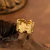 Anillo Geométrico Asimétrico de Moda para Viajar, Estilo Retro Minimalista Fresco Transfronterizo, Diseño de Nicho de Lujo Ligero de Gama Alta