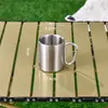 Copo de Água Esportivo Portátil para Exterior de Aço Inoxidável para Montanhismo com Alça Copo Multifuncional Resistente a Quedas Copo de Café para Acampamento