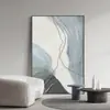 Decoración de Sala de Estar Moderna y Minimalista Pintura de Pie Líneas Abstractas Pared de Fondo de Sofá Estilo Crema Pasillo Colgante