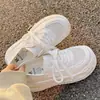 Zapatos Blancos de Suela Gruesa para Mujer, Zapatos de Malla para Verano, Malla Transpirable, Uso Bidireccional, Medias Zapatillas, Combinan con Pantalones de Pierna Ancha, Tenis Deportivos
