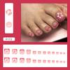 Manicura Portátil Flor de Lis Perla Parches para Uñas de Pie Falsas Portátiles Extraíbles 24 Piezas Mayoreo