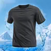Camiseta de Hielo Transpirable para Hombre de Verano Manga Corta para Correr Top Transpirable de Secado Rápido Ropa Deportiva Cómoda para Hombre