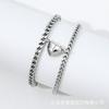 Suministro exclusivo transfronterizo de pulseras de pareja de estilo minimalista europeo y americano, pulseras de atracción magnética en forma de corazón, estilo simple y moderno para parejas.