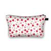 Bolsa de cosméticos de morango fofa de poliéster grande capacidade bolsa de mão com estampa de frutas bolsa de lavagem portátil para armazenamento