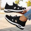 Zapatos Casuales Nuevos para Mujer, Zapatos Transpirables de Tejido Volador, Zapatos de Malla Poco Profundos Cómodos para Mujer, Zapatos Individuales Ligeros sin Cordones
