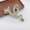 Presilha de cabelo estilo chinês com dragão do zodíaco incrustado de diamantes, alta costura, para coque alto na parte de trás da cabeça, presilha de tubarão de moda nacional de alta qualidade para mulheres