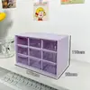 Caja de Almacenamiento de Nueve Compartimentos Estudiante Dibujos Animados Papelería Organizador de Escritorio Gran Capacidad Compartimentos Tipo Cajón Transparente Caja de Almacenamiento
